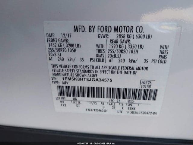 2018 FORD EXPLORER PLATINUM 9