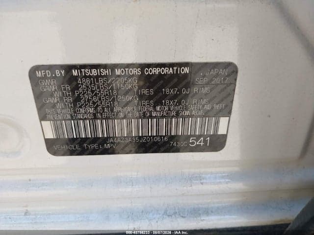2018 MITSUBISHI OUTLANDER ES/LE/SE/SEL 9