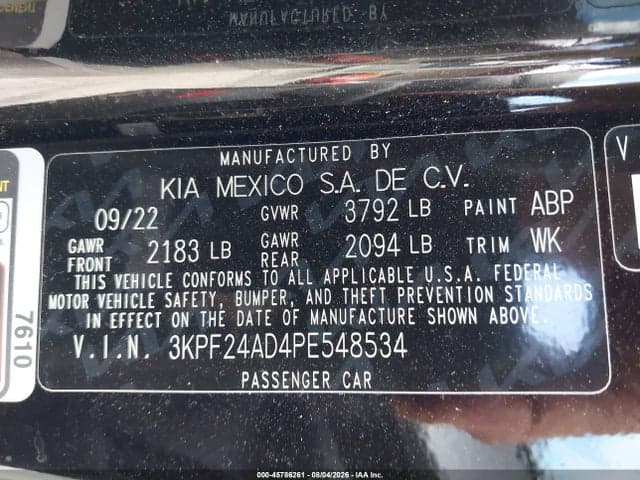2023 KIA FORTE LXS 9