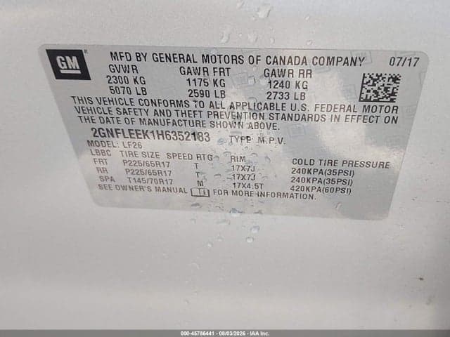 2017 CHEVROLET EQUINOX LS 9