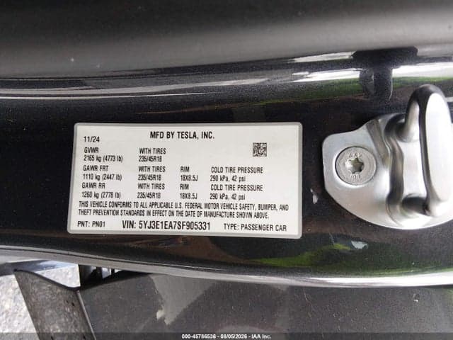 2025 TESLA MODEL 3 LONG RANGE REAR-WHEEL DRIVE/STANDARD REAR-WHEEL DRIVE 9