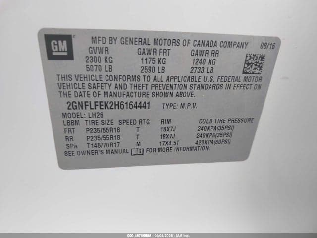 2017 CHEVROLET EQUINOX LT 9