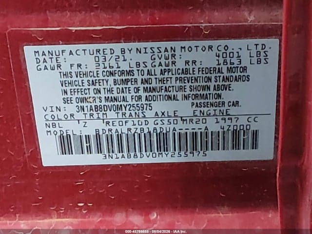 2021 NISSAN SENTRA SR XTRONIC CVT 9