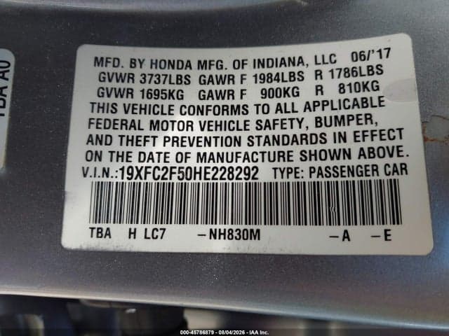 2017 HONDA CIVIC LX 9