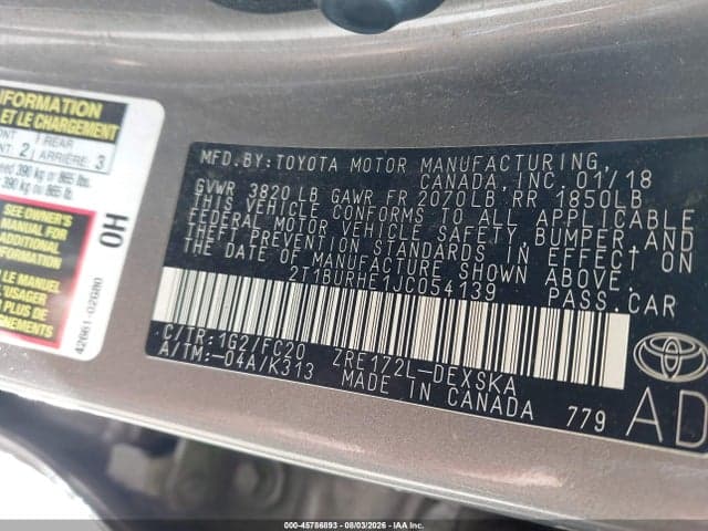 2018 TOYOTA COROLLA SE 9