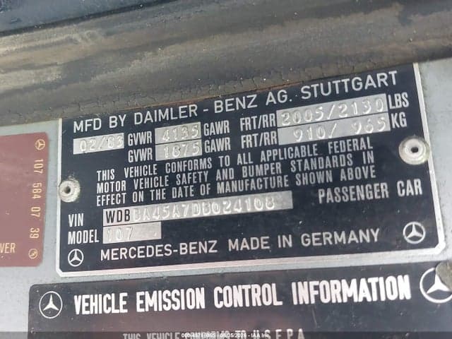 1983 MERCEDES-BENZ 380 SL 9