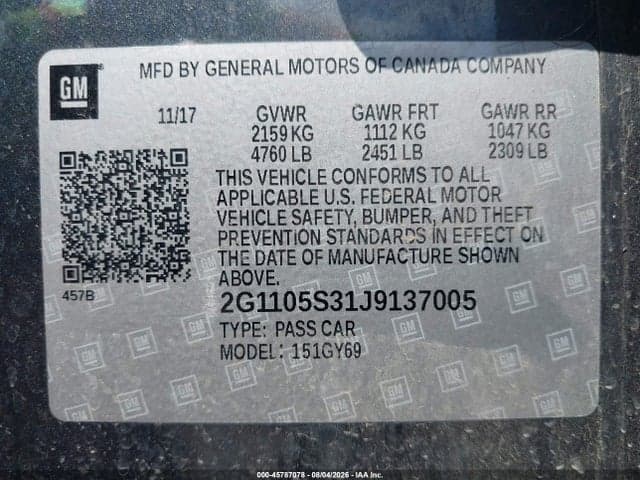 2018 CHEVROLET IMPALA 1LT 9