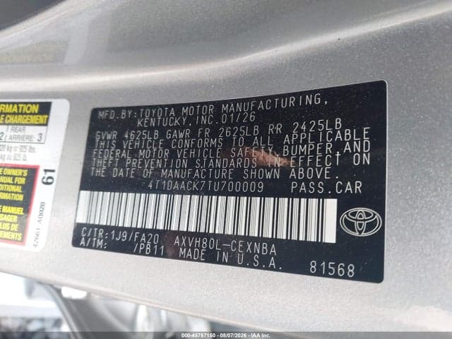 2026 TOYOTA CAMRY LE 9