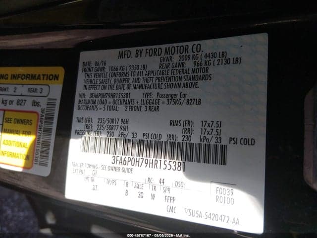 2017 FORD FUSION SE 9