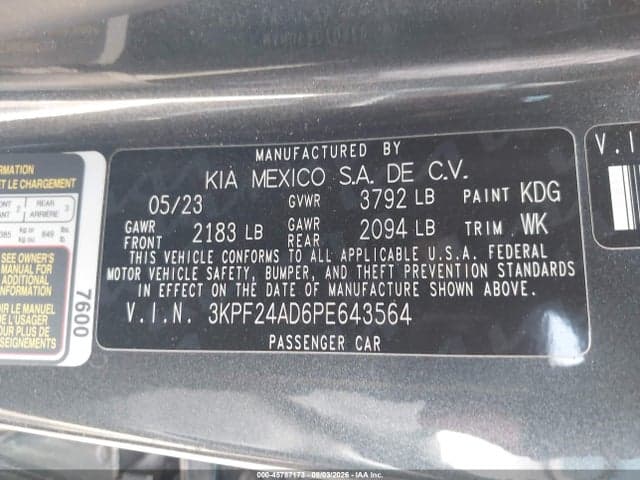 2023 KIA FORTE LX 9