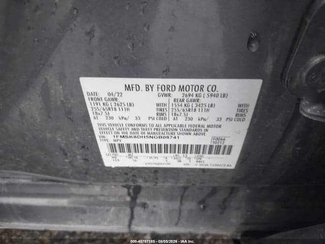 2022 FORD EXPLORER XLT 9