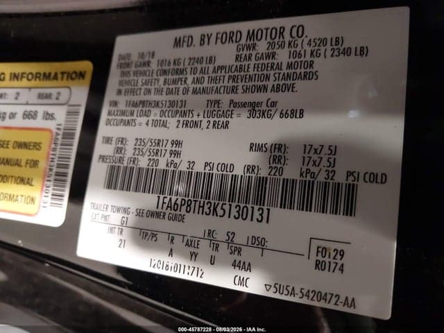 2019 FORD MUSTANG ECOBOOST 9