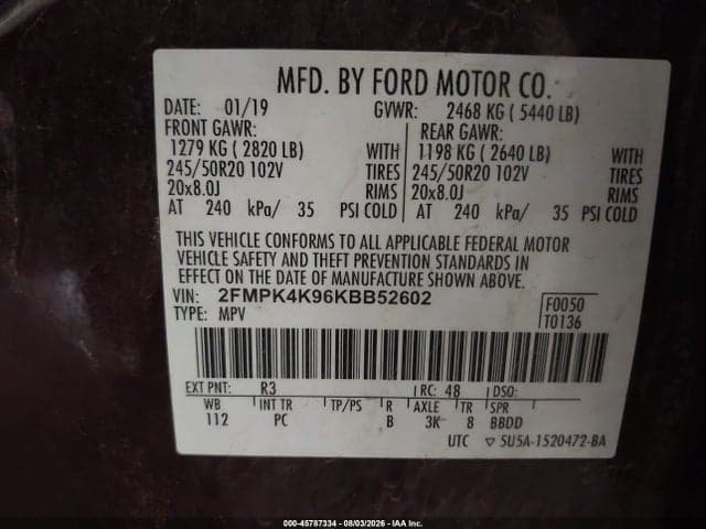 2019 FORD EDGE TITANIUM 9