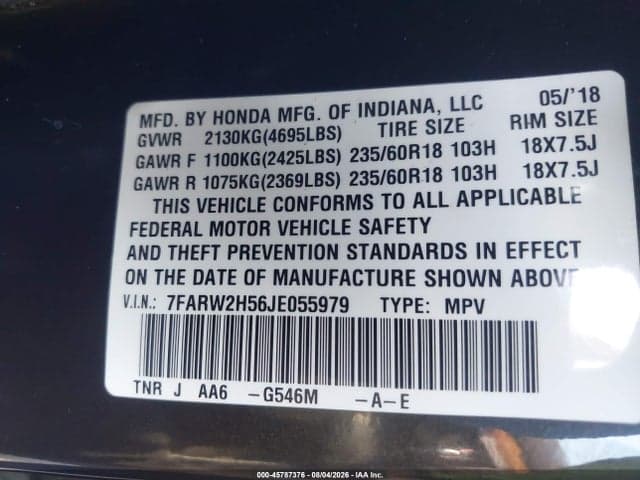 2018 HONDA CR-V EX 9