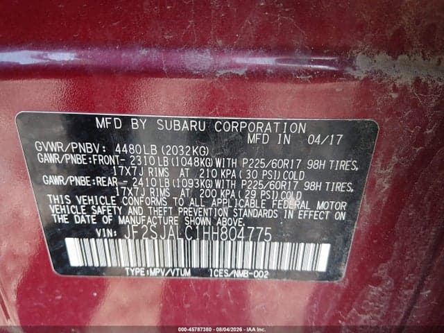 2017 SUBARU FORESTER 2.5I LIMITED 9