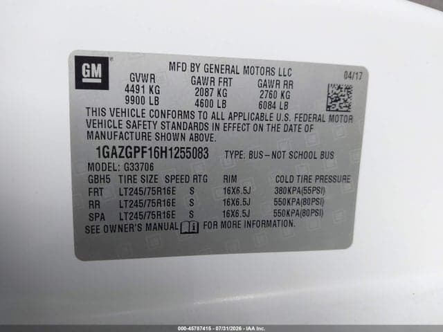 2017 CHEVROLET EXPRESS 3500 LT 9
