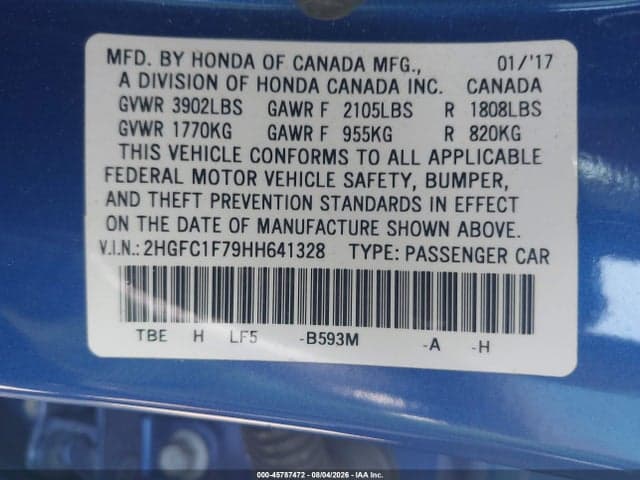 2017 HONDA CIVIC EX-L 9