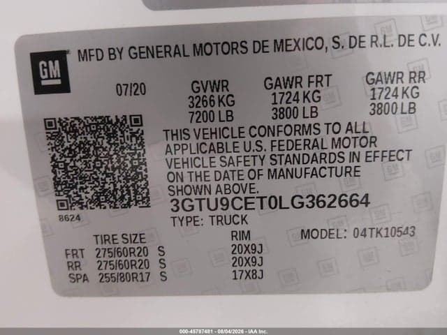 2020 GMC SIERRA 1500 9