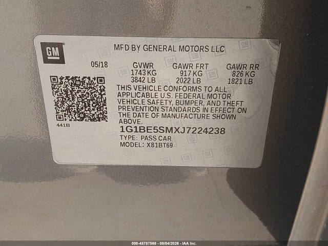 2018 CHEVROLET CRUZE LT AUTO 9