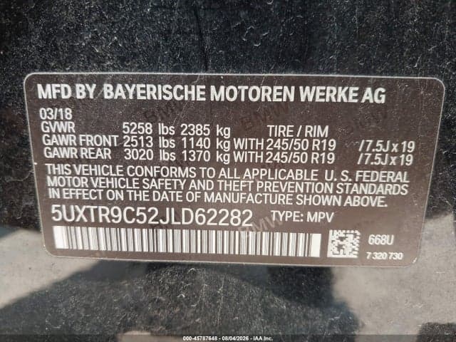 2018 BMW X3 XDRIVE30I 9