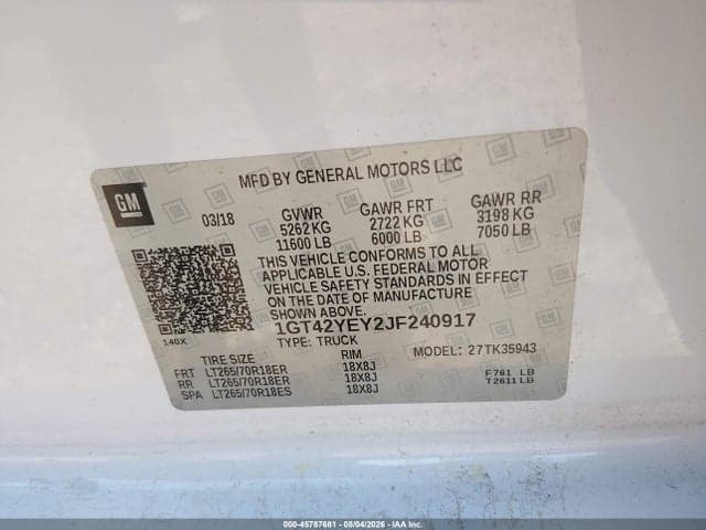 2018 GMC SIERRA 3500HD DENALI 9