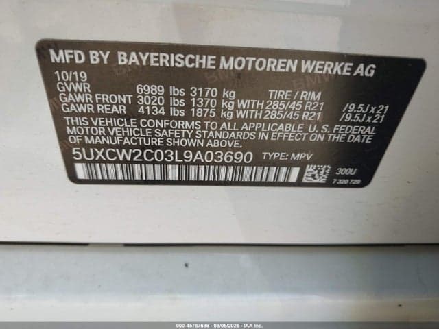 2020 BMW X7 XDRIVE40I 9