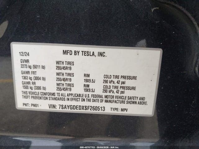 2025 TESLA MODEL Y LONG RANGE DUAL MOTOR REAR-WHEEL DRIVE 9