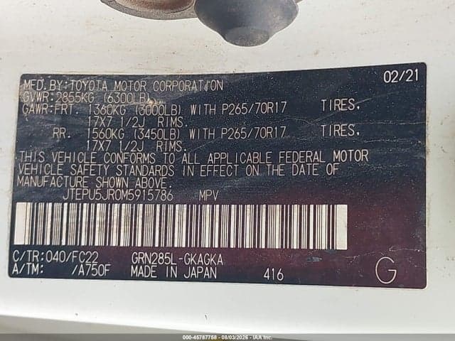 2021 TOYOTA 4RUNNER TRD OFF ROAD 9