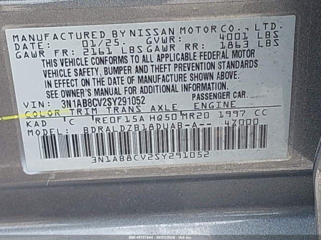 2025 NISSAN SENTRA SV 9