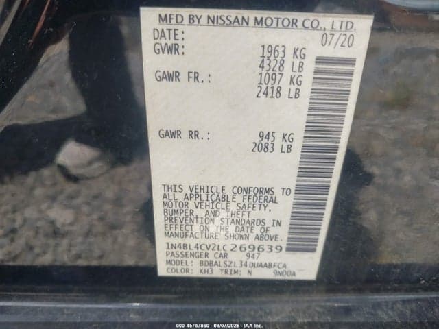 2020 NISSAN ALTIMA SR FWD 9