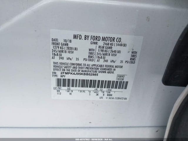 2019 FORD EDGE SEL 9