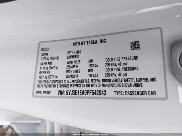 2023 TESLA MODEL 3 REAR-WHEEL DRIVE 9