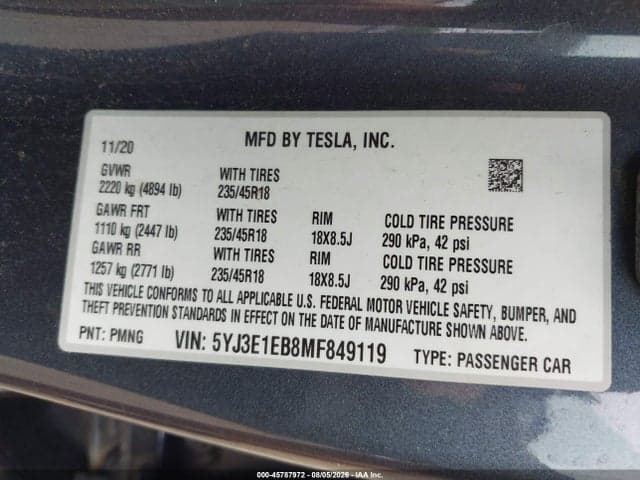 2021 TESLA MODEL 3 LONG RANGE DUAL MOTOR ALL-WHEEL DRIVE 9