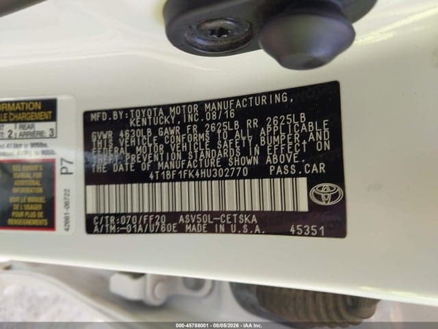 2017 TOYOTA CAMRY SE 9