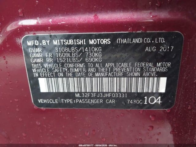 2018 MITSUBISHI MIRAGE G4 ES 9