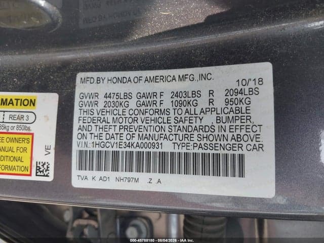 2019 HONDA ACCORD SPORT 9