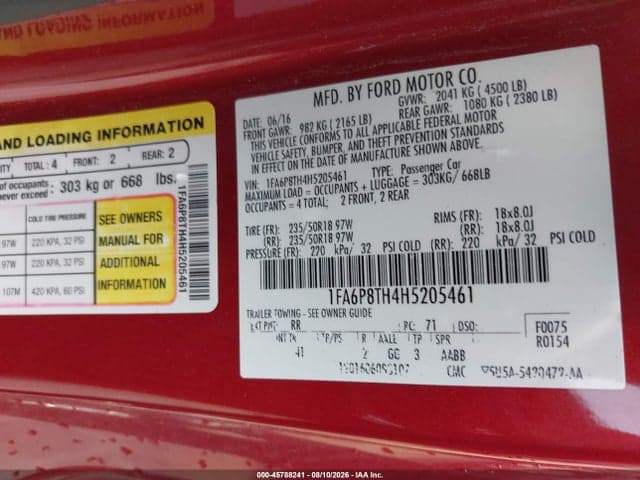 2017 FORD MUSTANG ECOBOOST 9