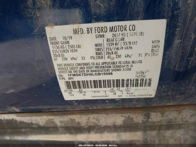 2020 FORD EXPLORER XLT 9
