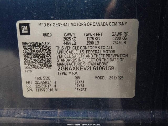 2020 CHEVROLET EQUINOX FWD LT 1.5L TURBO 9