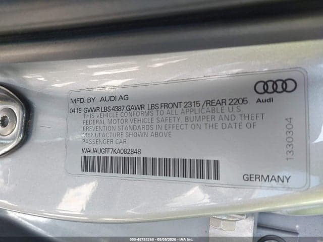 2019 AUDI A3 40 PREMIUM/40 TITANIUM PREMIUM 9