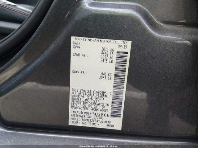 2020 NISSAN ALTIMA SR VC-TURBO FWD 9