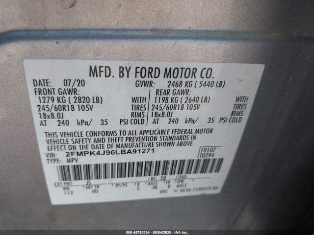 2020 FORD EDGE SEL 9