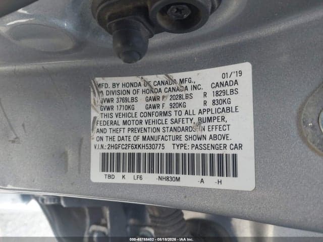 2019 HONDA CIVIC LX 9