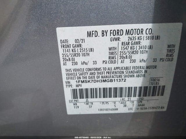 2021 FORD EXPLORER XLT 9