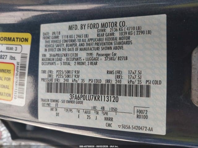 2019 FORD FUSION HYBRID SE 9