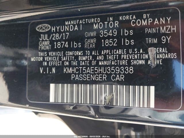 2017 HYUNDAI ACCENT SE 9