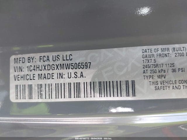 2021 JEEP WRANGLER UNLIMITED SPORT S 4X4 9
