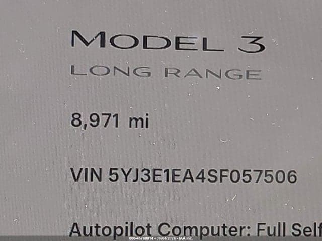 2025 TESLA MODEL 3 LONG RANGE REAR-WHEEL DRIVE/STANDARD REAR-WHEEL DRIVE 13
