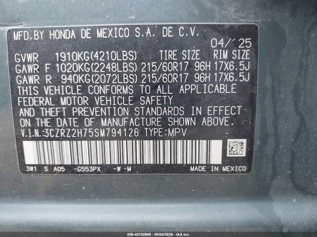 2025 HONDA HR-V AWD EX-L 9