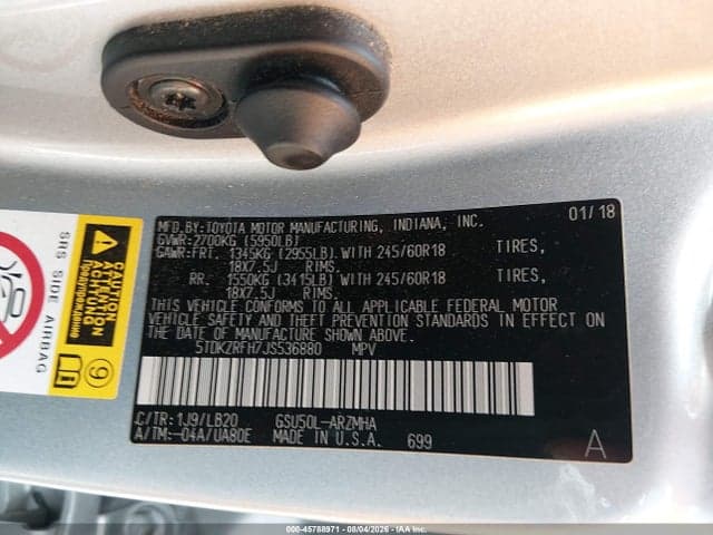 2018 TOYOTA HIGHLANDER XLE 9